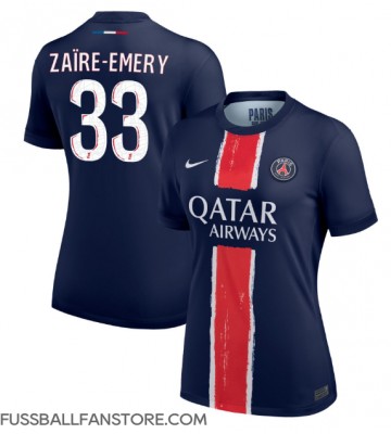 Paris Saint-Germain Warren Zaire-Emery #33 Replik Heimtrikot Damen 2024-25 Kurzarm